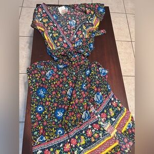 Floral Print Wrap Maxi Dress - Navy